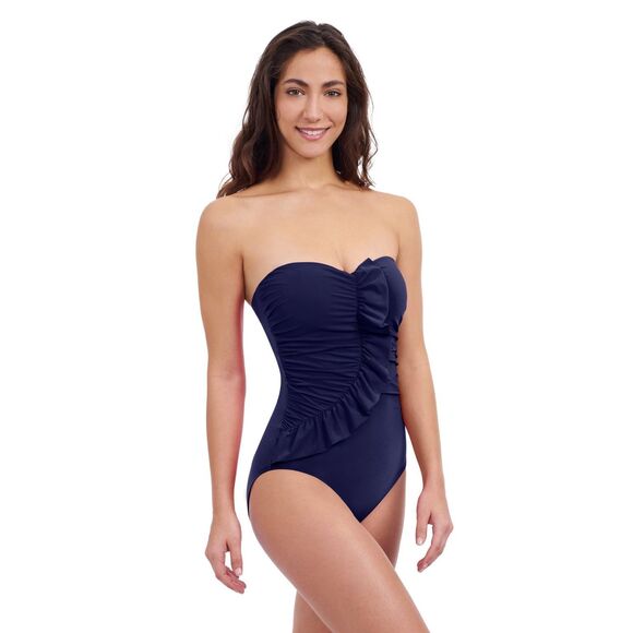 PROFILE BY GOTTEX TUTTI FRUTTI BANDEAU RUFFLE ONE PIECE SWIMSUIT US10 $138 - Picture 3 of 7